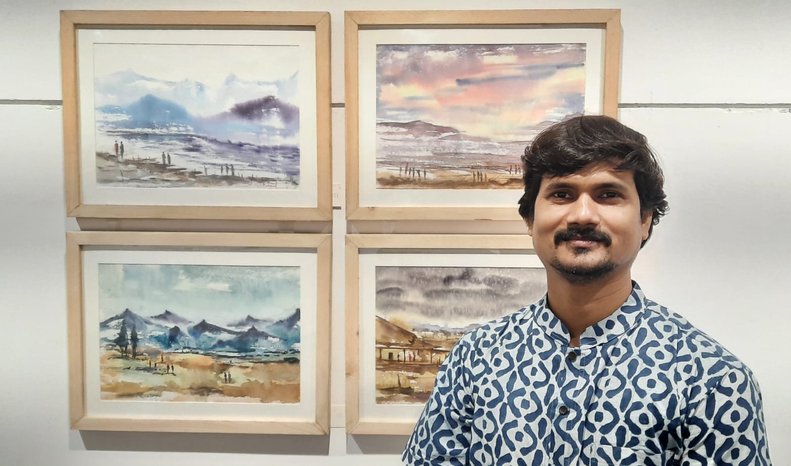 Pratap Chand with his watercolours